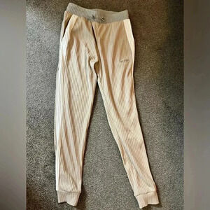 Maniere De Voir Cream Striped Joggers
